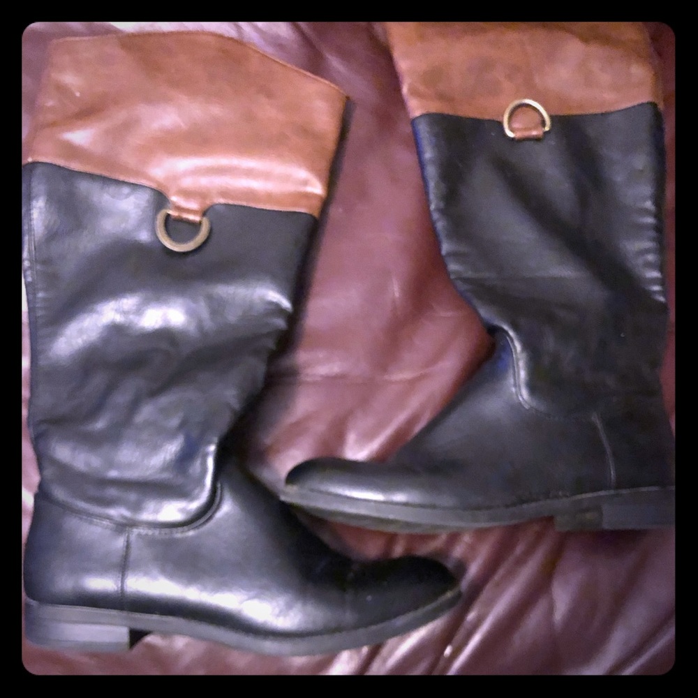 Merona Black/Brown Riding Boots
